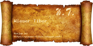 Wieser Tibor névjegykártya